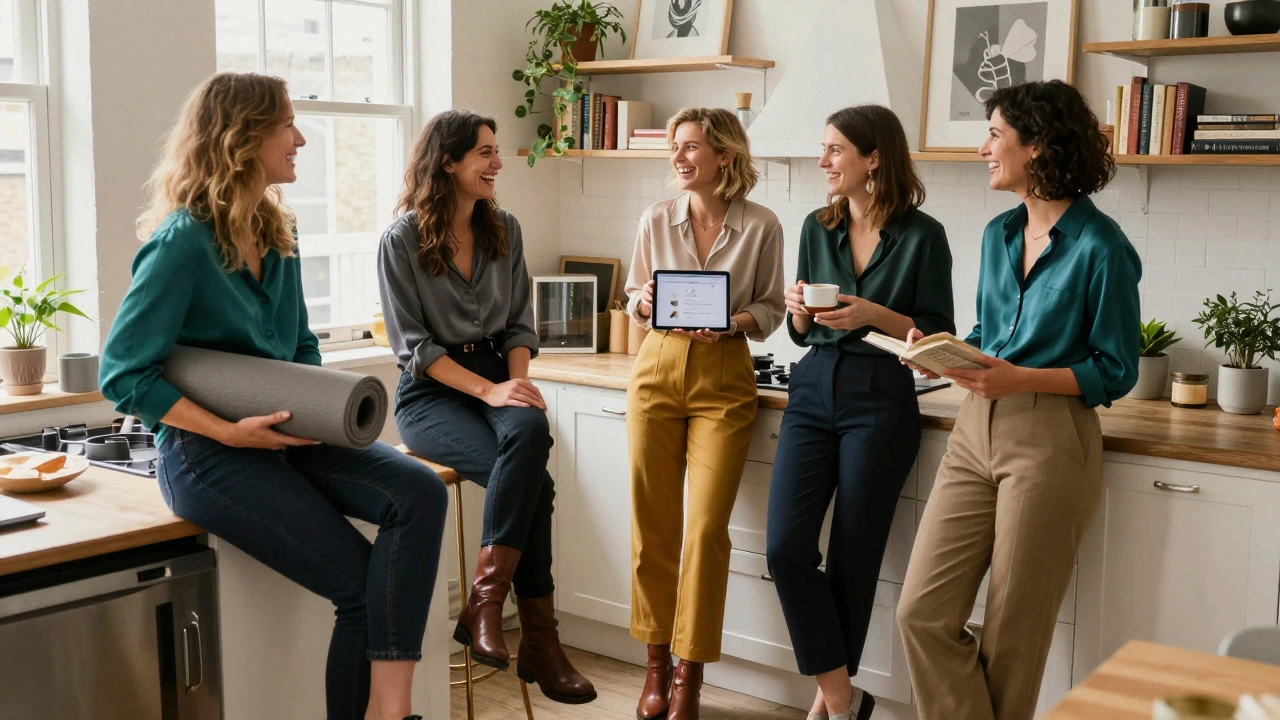 A group of independent women in Camden, living full lives with careers, books, and personal freedom outside of their work.